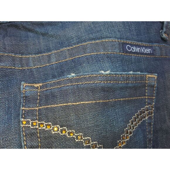 Womens Calvin Klein Dark Wash Lean Boot Cut Jeans Size 32/14. - Picture 6 of 11